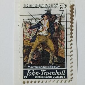 1968 US 6c John Trumbull Battle of Bunker Hill Stamp #1361 Used Cancelled